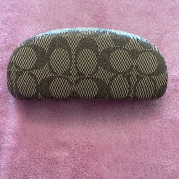 Coach Hard Clamshell Eyeglasses Case Signature Two Tone Brown - Picture 2 of 6
